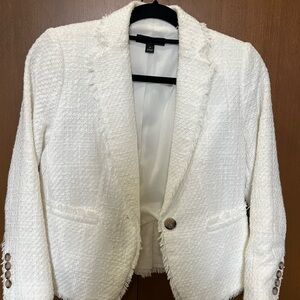 Ann Taylor Cream Tweed Blazer